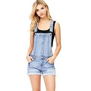 Celebrity Pink Girls Kaliko Juniors Rolled-Cuff Jeans Denim Short Overalls Sz 12